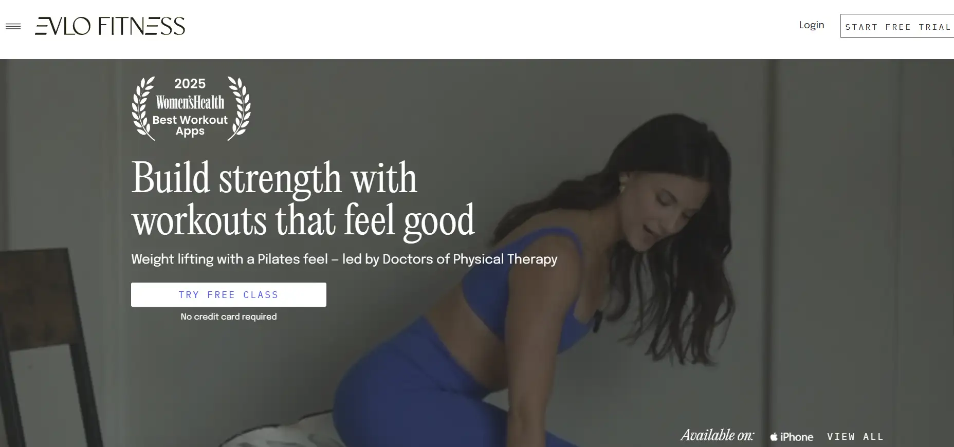 Evlo Fitness's homepage