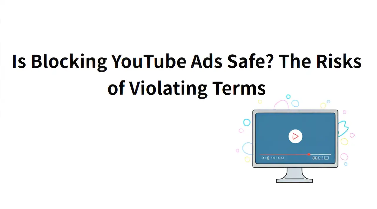 the computer is playing a video and next to it is written "risks of blocking youtube"