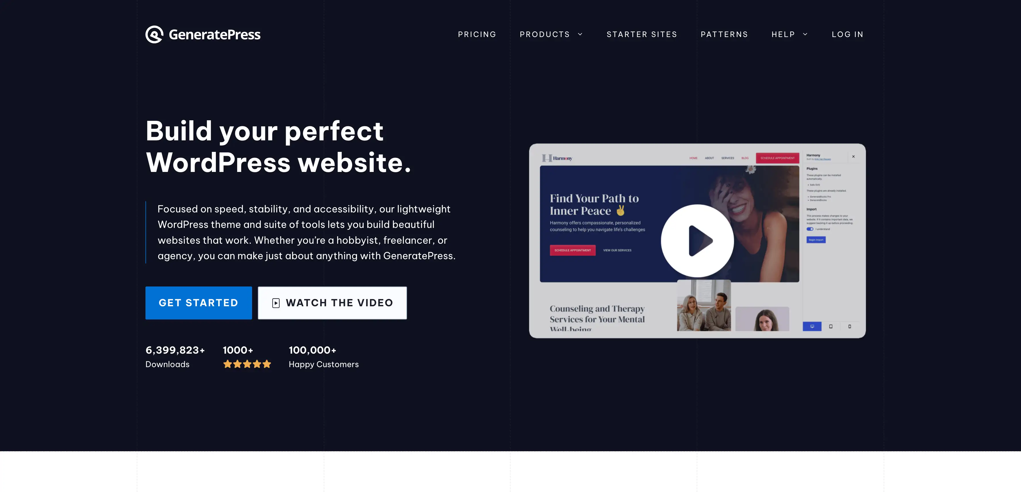 generatepress clean template