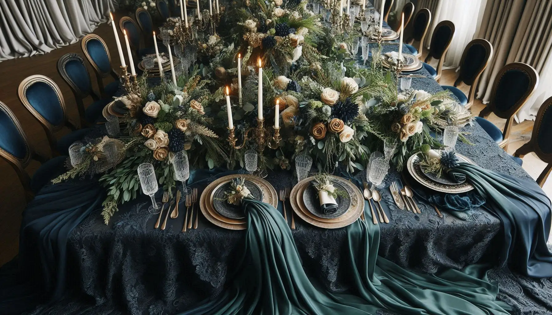 navy and forest green themed wedding venue navy and forest green themed wedding venue