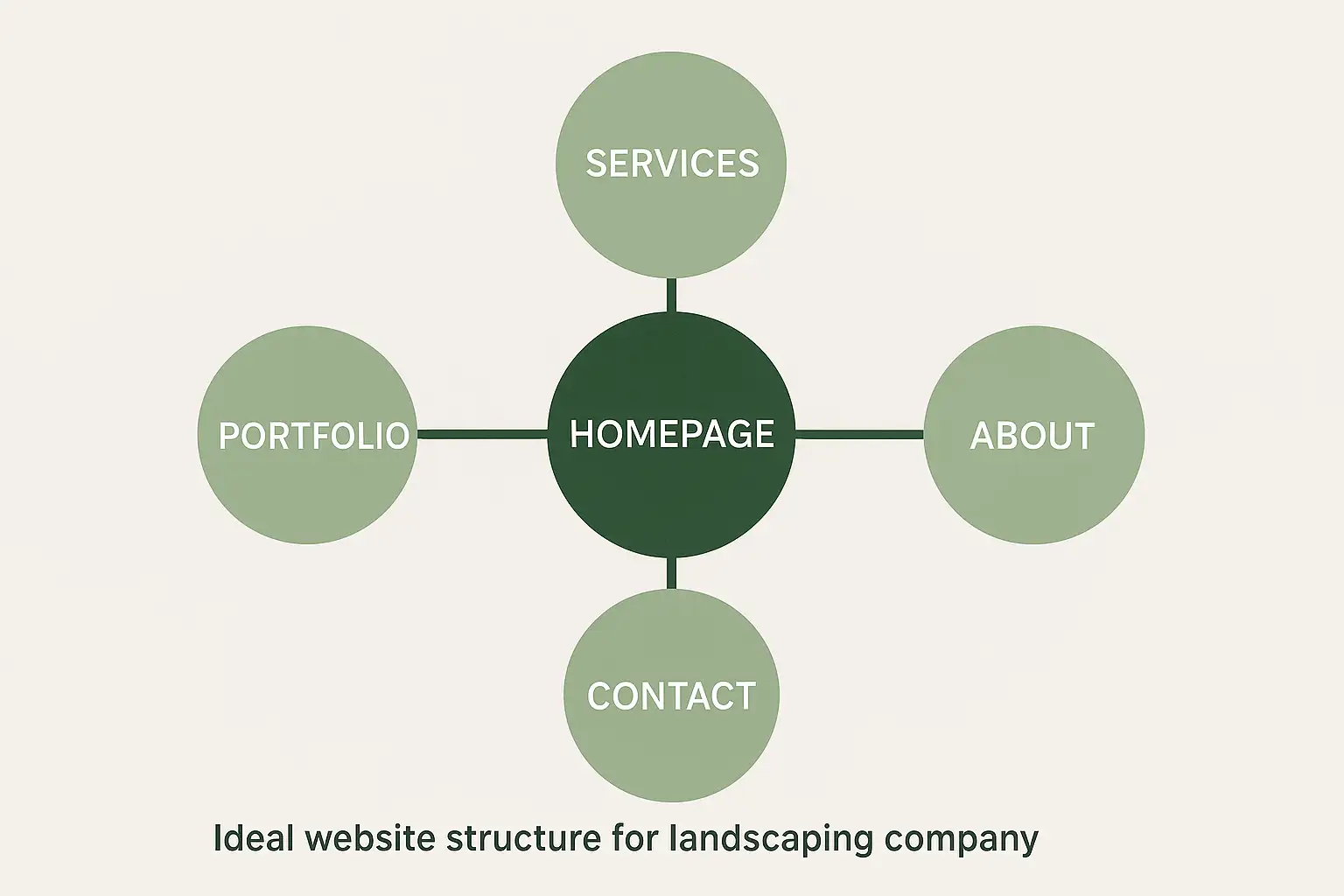 Infographic showing the ideal website structure for a landscaping company to improve user navigation and SEO. Infographic showing the ideal website structure for a landscaping company to improve user navigation and SEO.