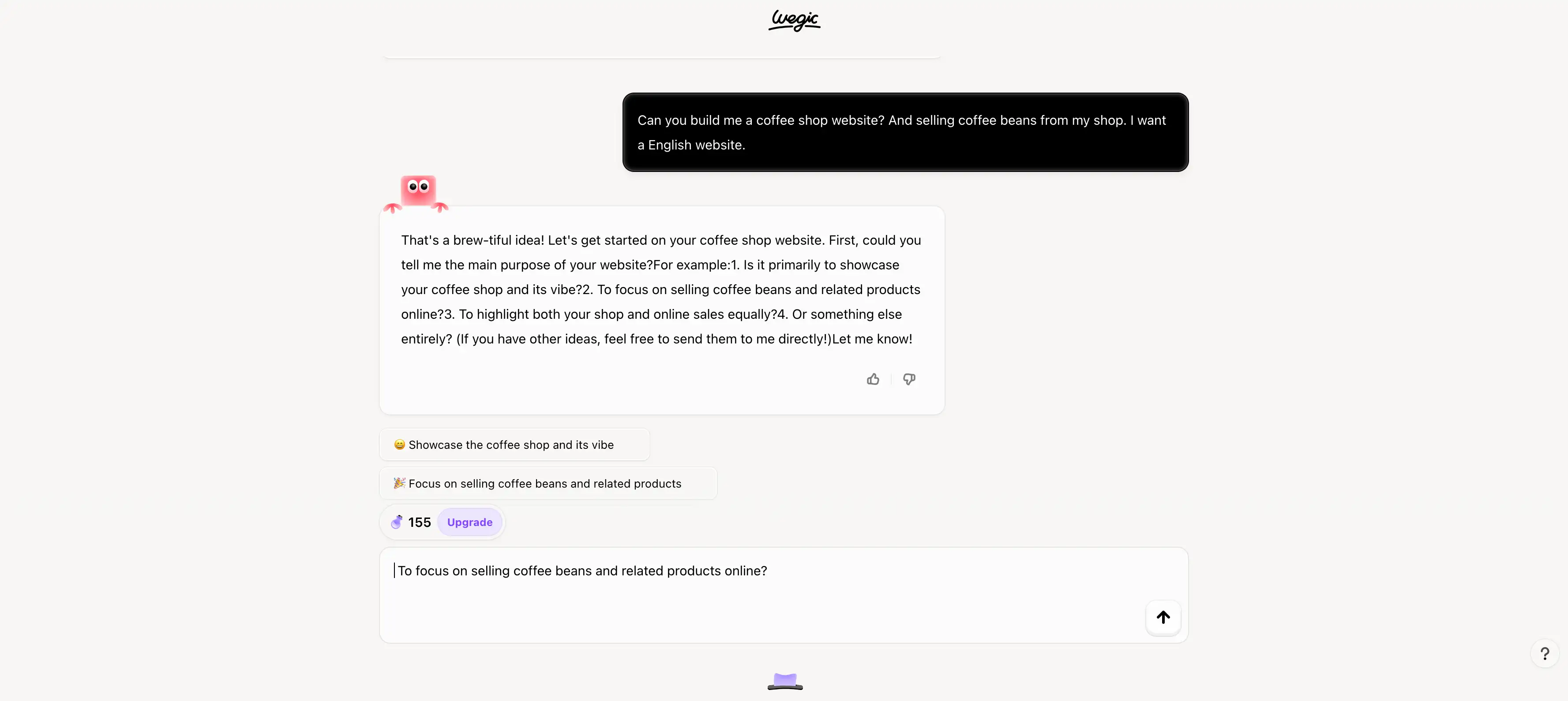 chat with wegic to build the website chat with wegic to build the website