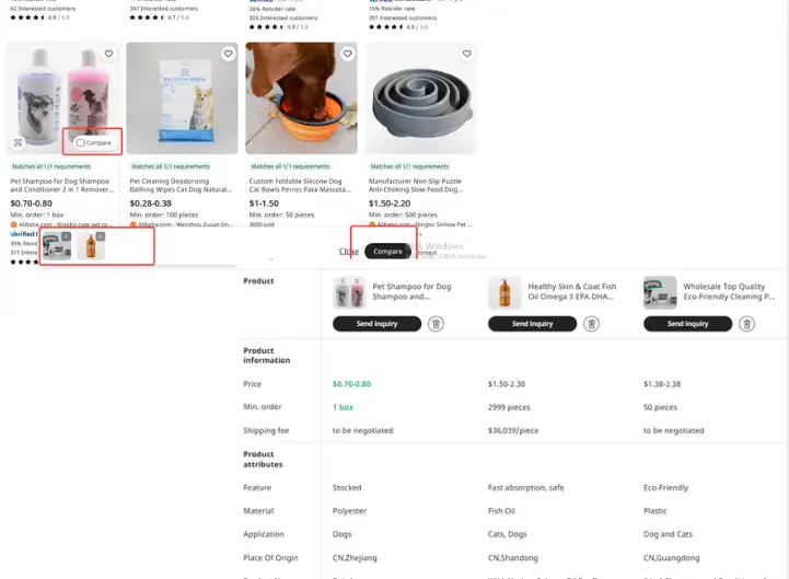Supplier comparison lets you quickly spot the latest buzz in green living