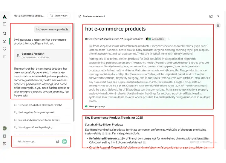 learn how much people like certain products with reasoning recommentations and business research with one click