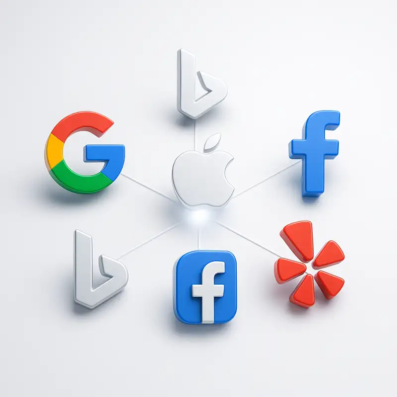 Logos of the most important business profile websites for online visibility. Logos of the most important business profile websites for online visibility.
