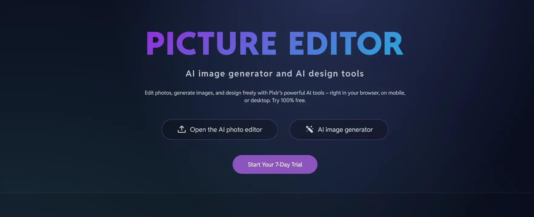 Pixlr homepage