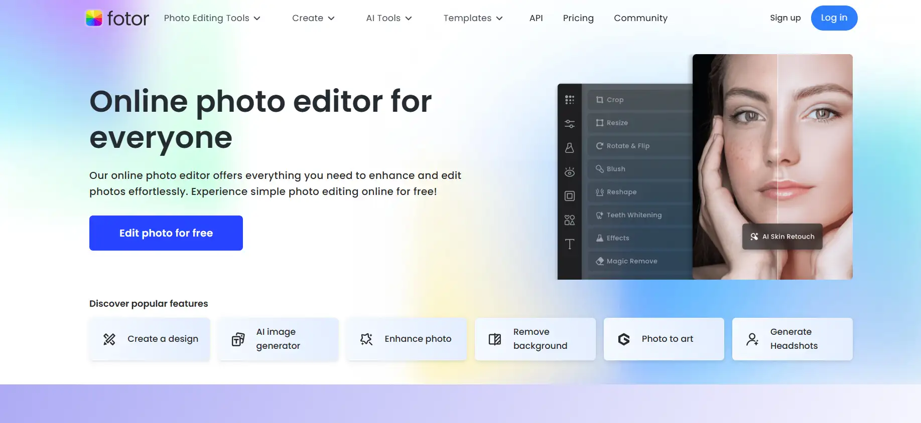 Fotor homepage