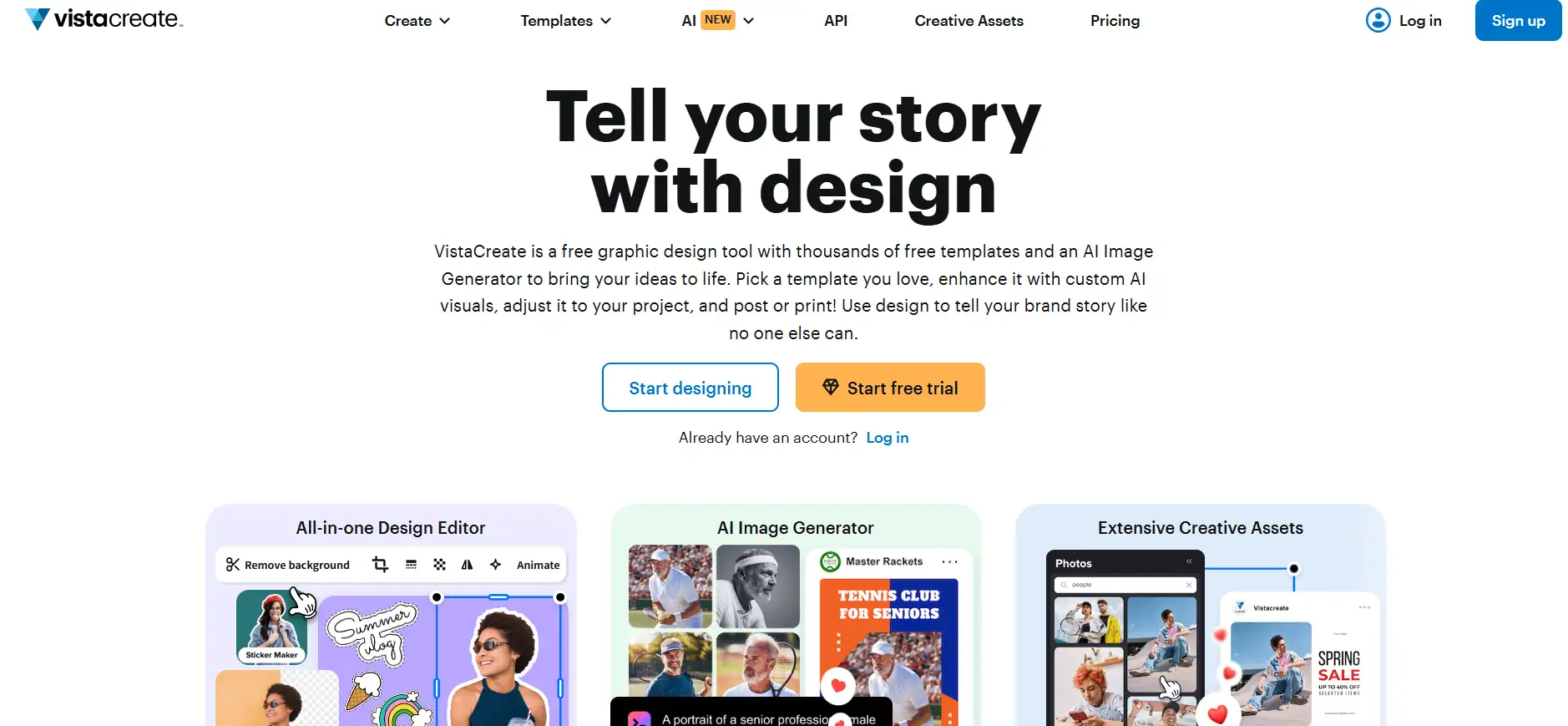 VistaCreate homepage