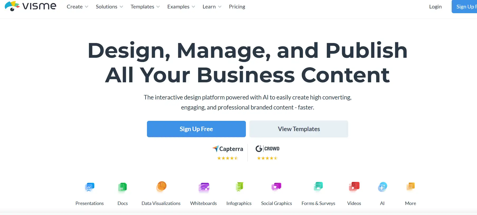 visme homepage