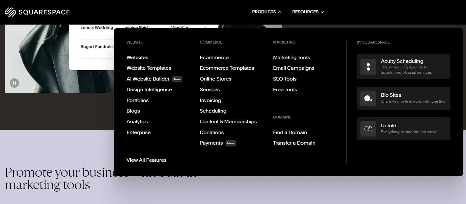 Squarespace homepage