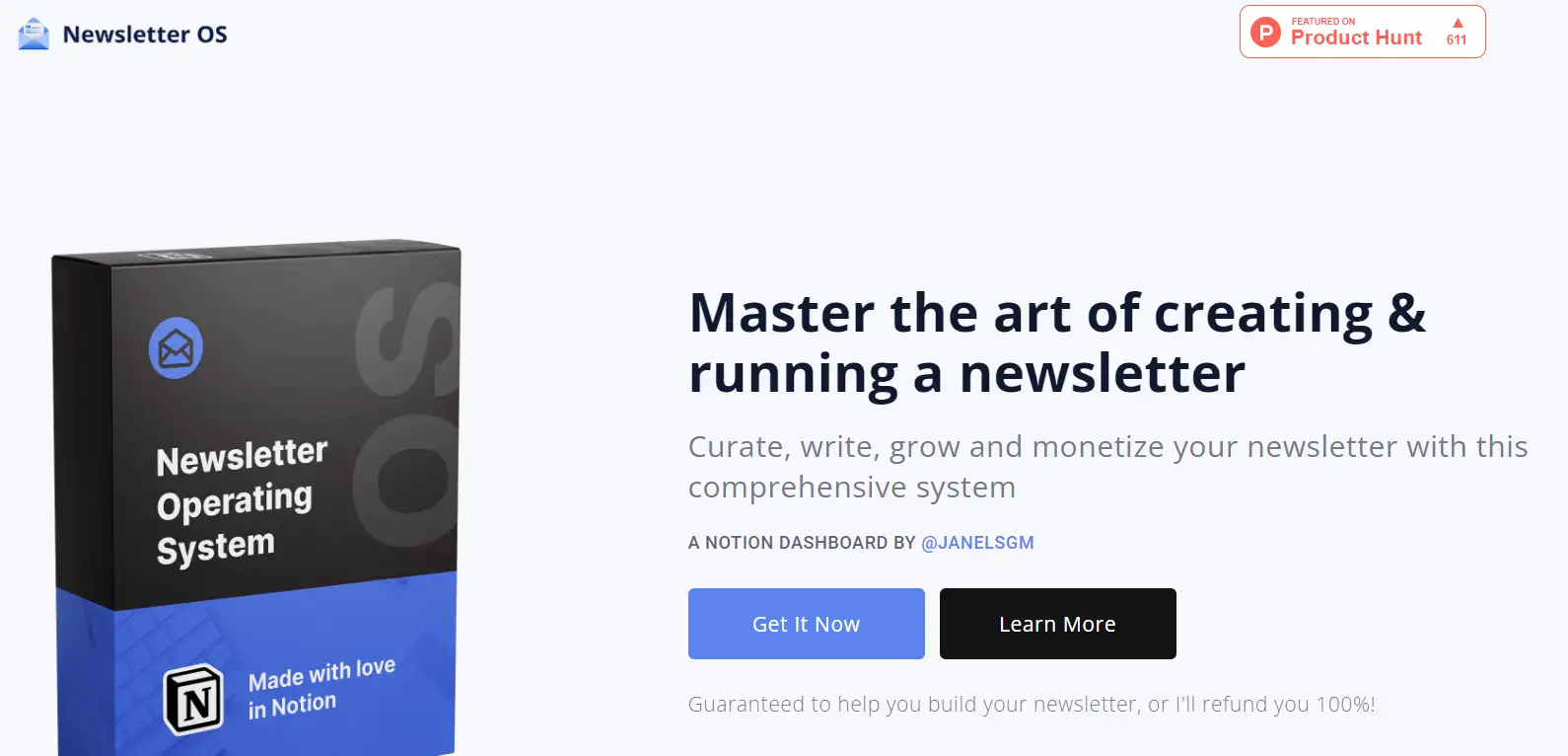Newsletter OS homepage