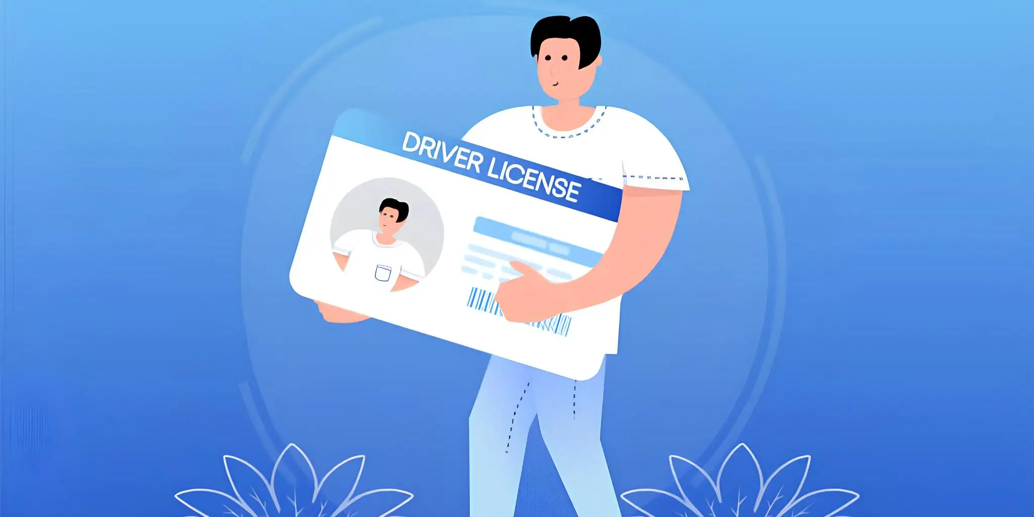 a man holding his id card