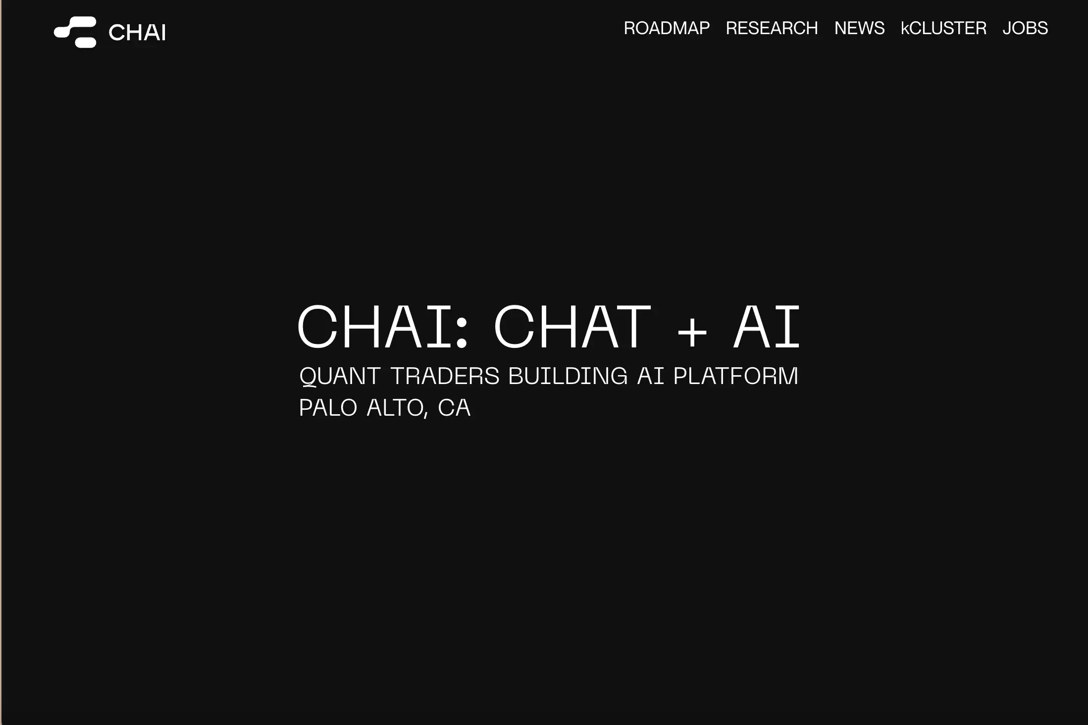 Chai AI homepage