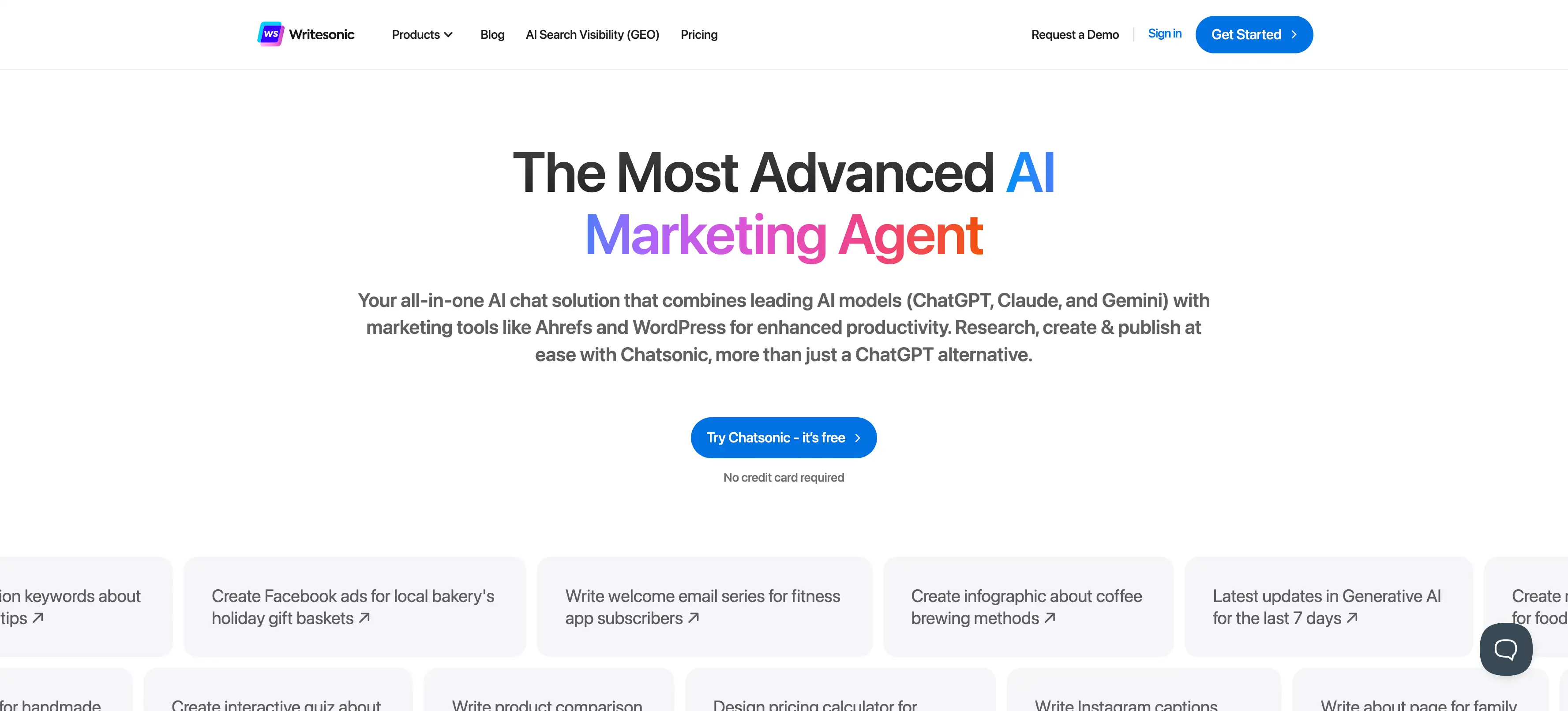 writesonic chatsonic advanced ai marketing agent