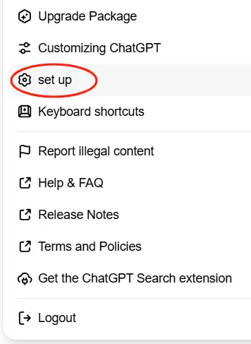 go to "settings"