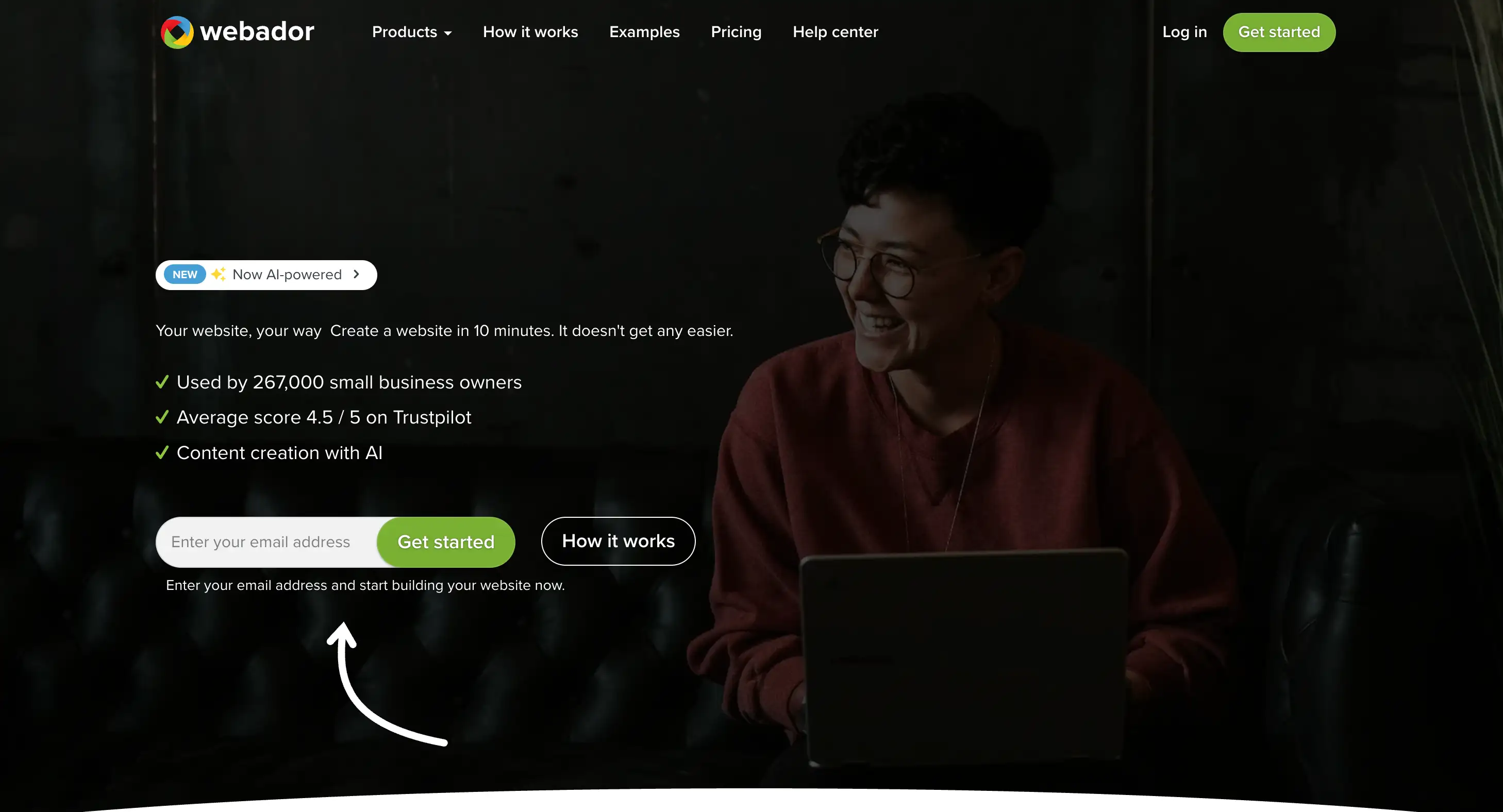 webador homepage