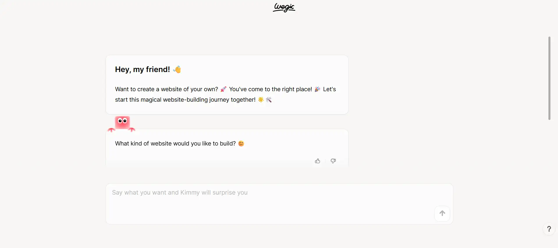 Generate a website with Wegic by chatting
