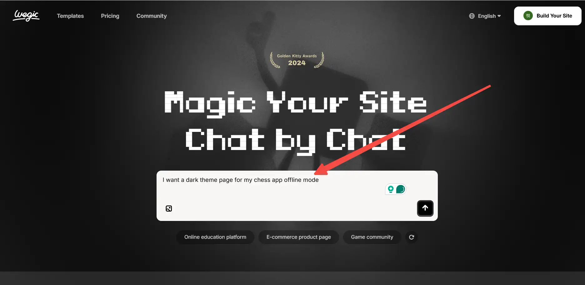 Tell Wegic AI to generate pages Tell Wegic AI to generate pages