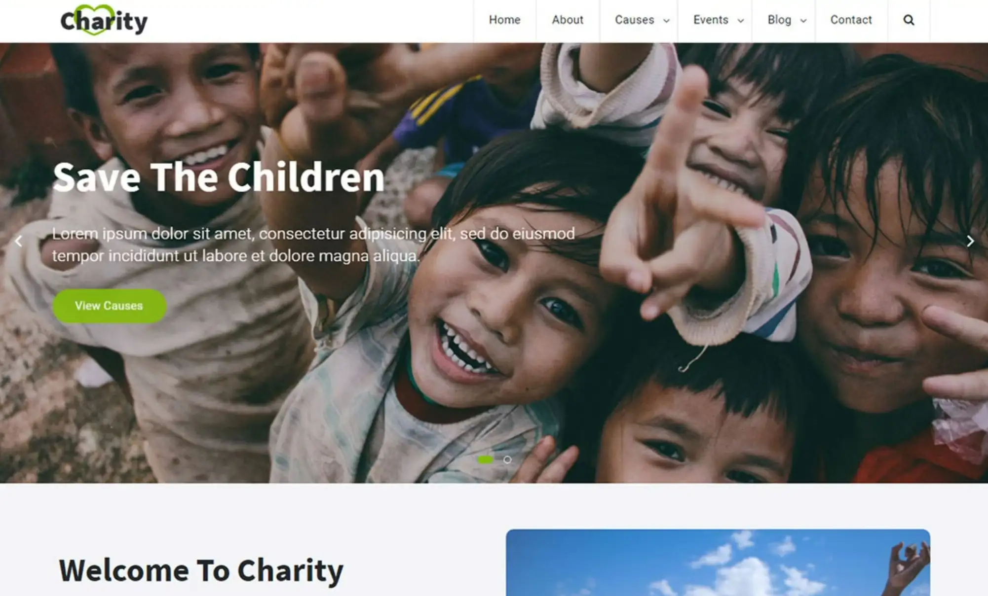 Bootstrap's Charity 2 church website template