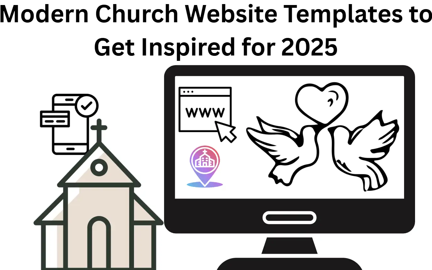 banner showing 'modern church website templates to get inspired for 2025'