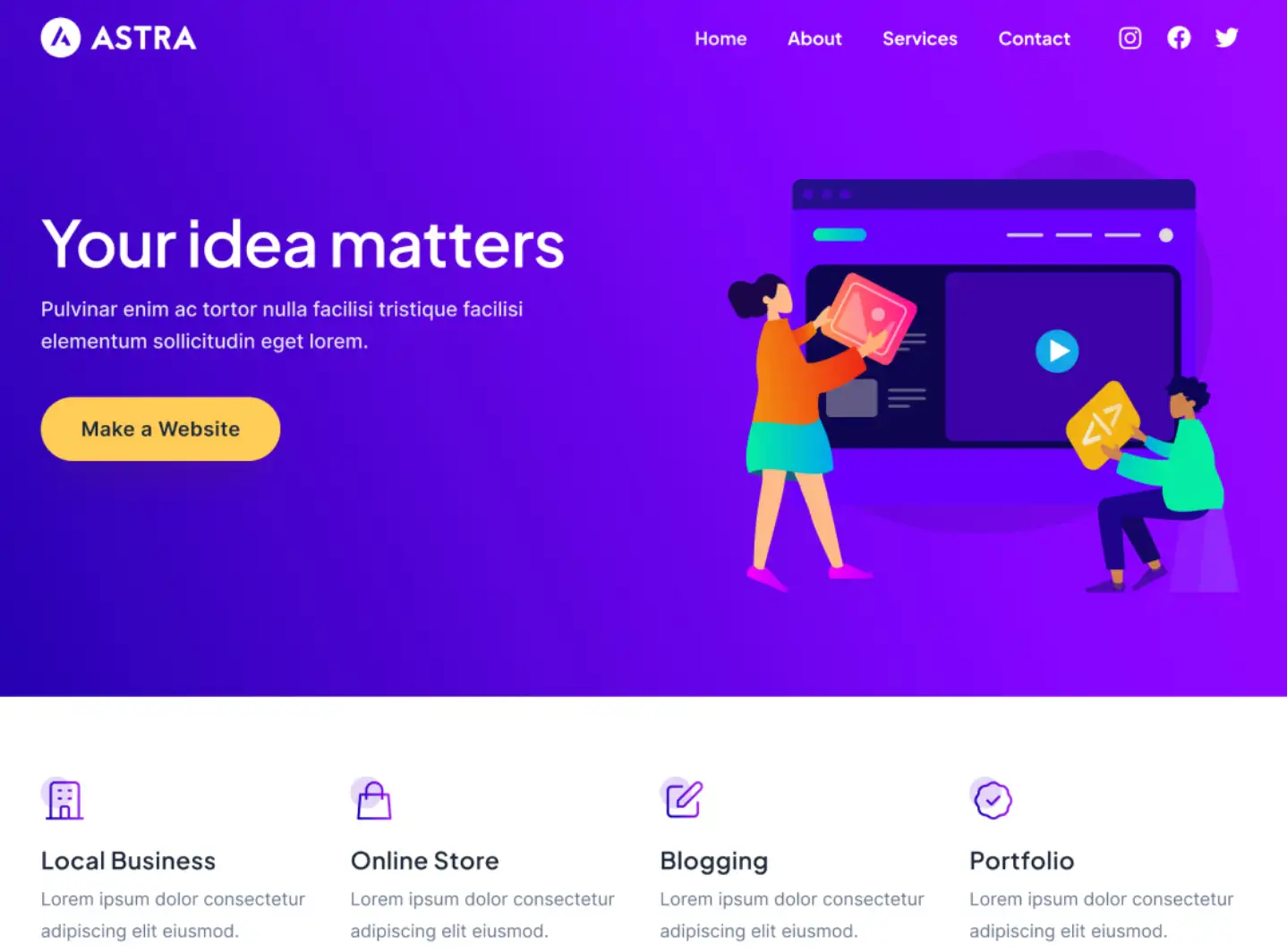 WordPress's website theme: Astra