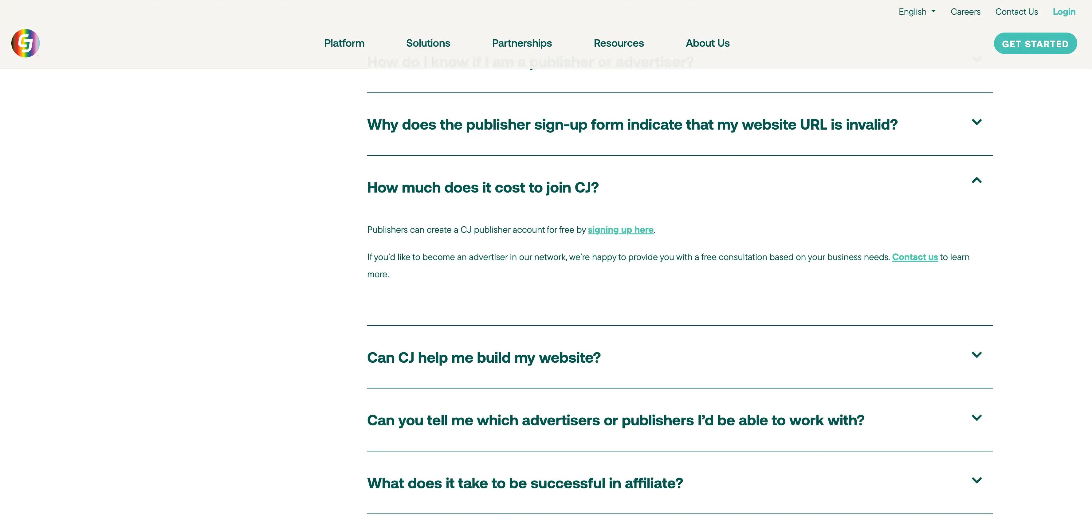 cj affiliate is free to sign up