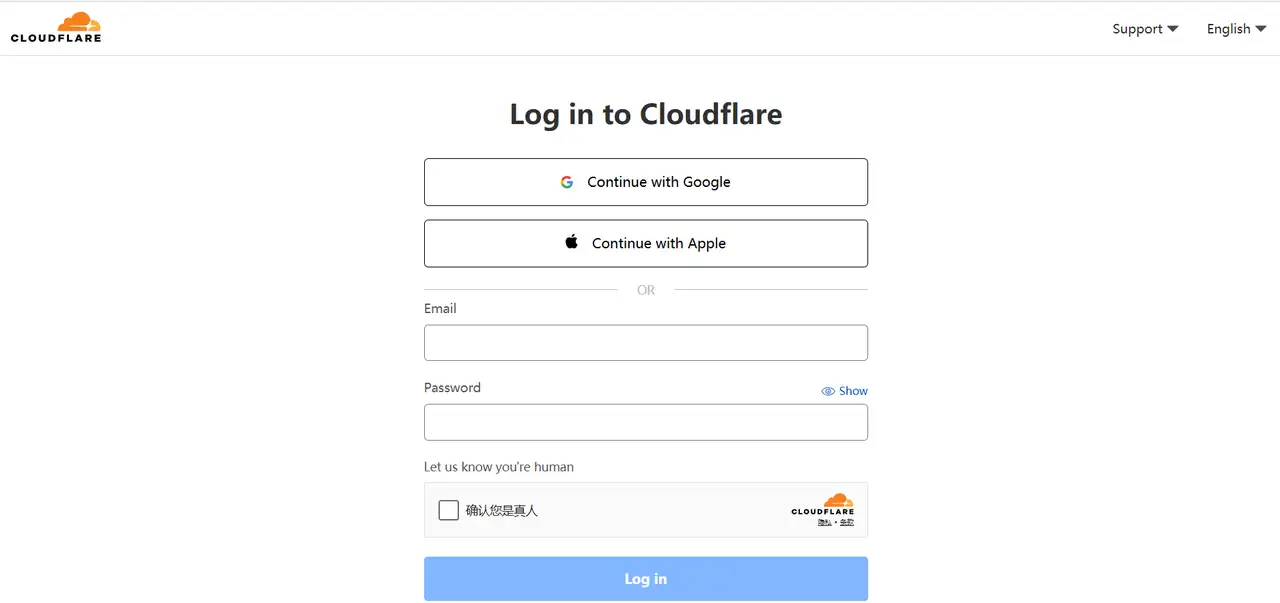 register an account on the cloudflare