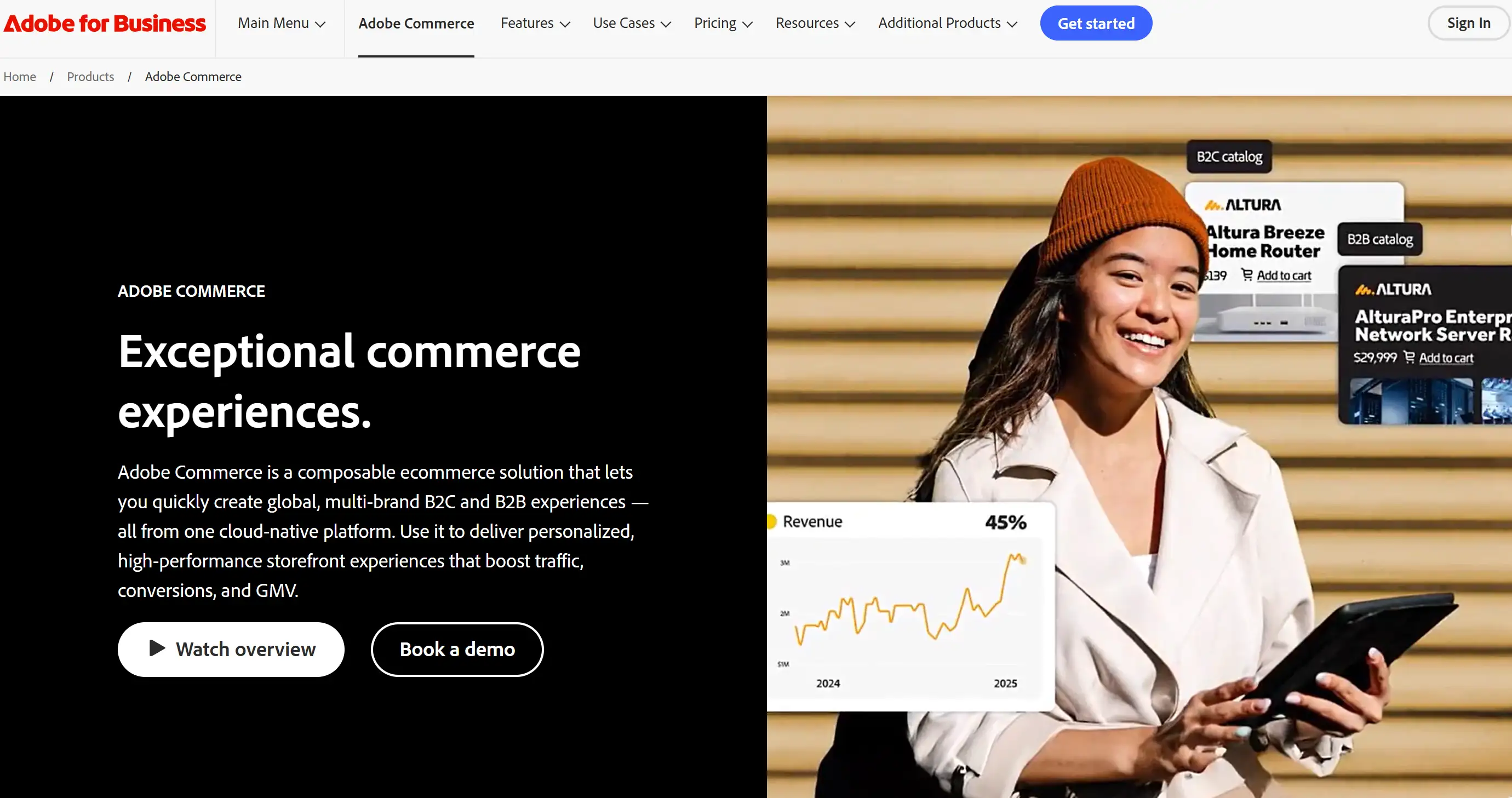 Homepage of Magento Commerce Homepage of Magento Commerce