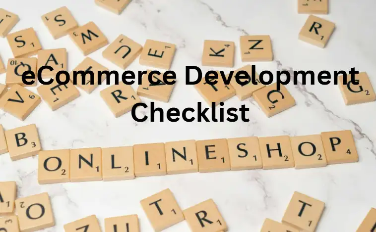 eCommerce development and online shop formed by wooden bricks eCommerce development and online shop formed by wooden bricks