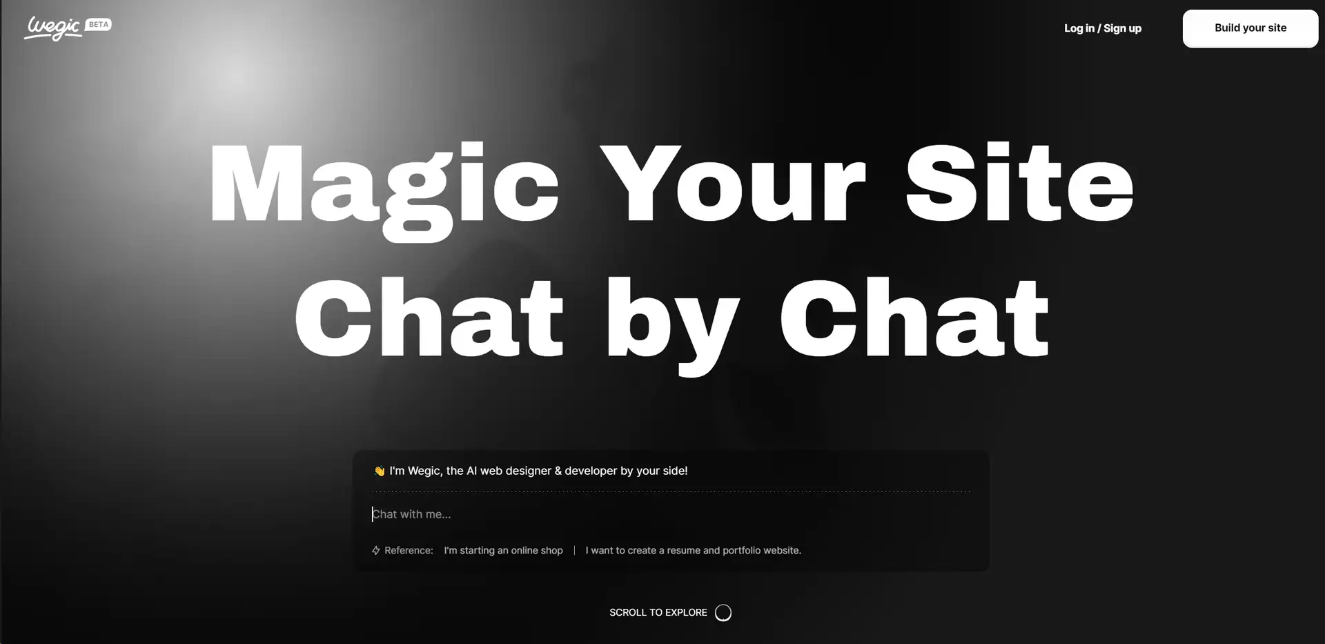 wegic landing page