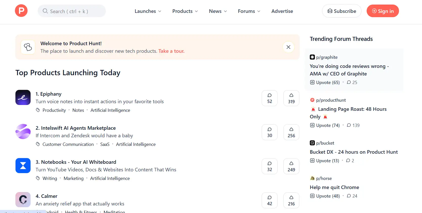 web of product hunt