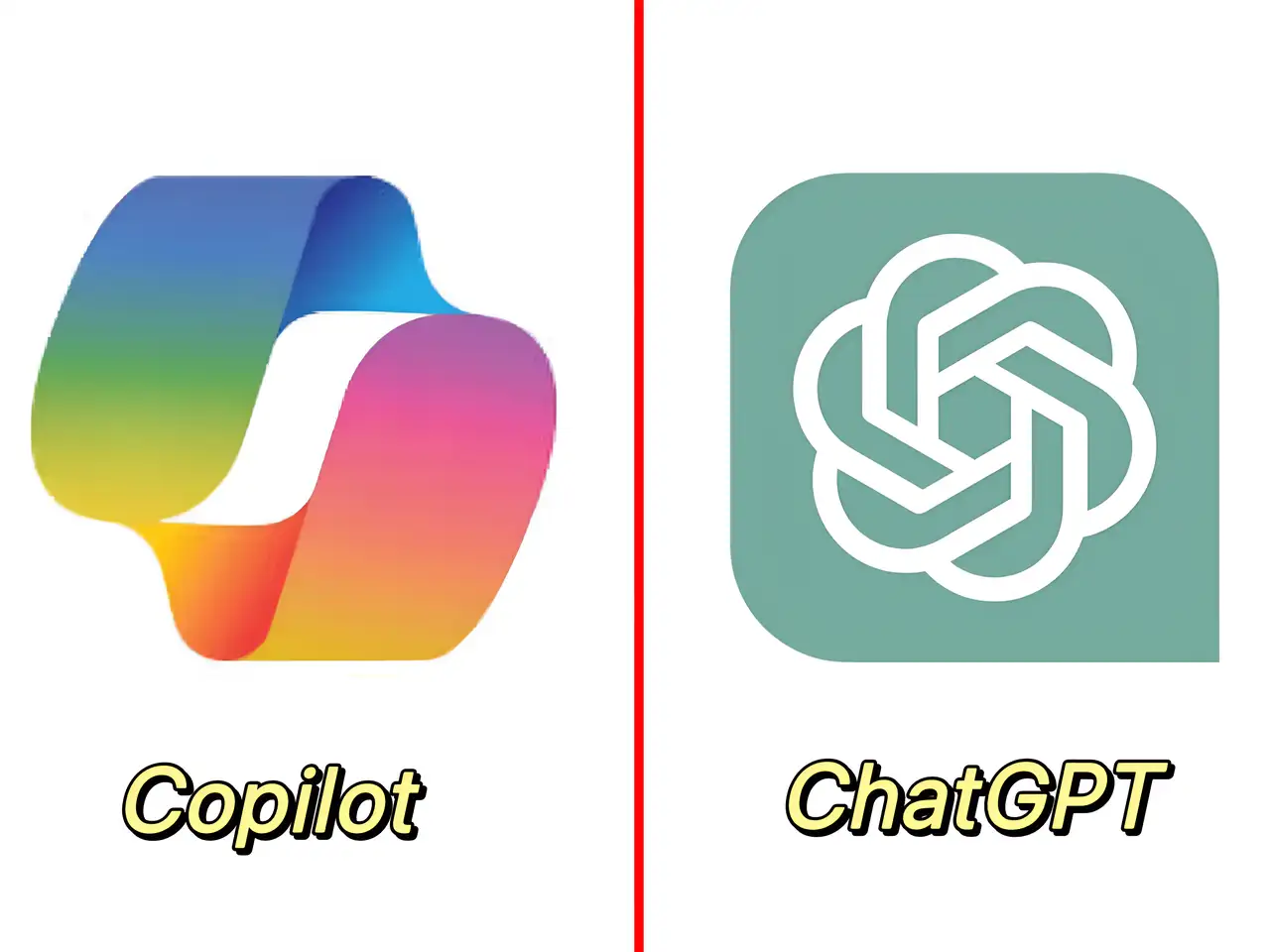 copilot logo and chatgpt logo put together for comparison