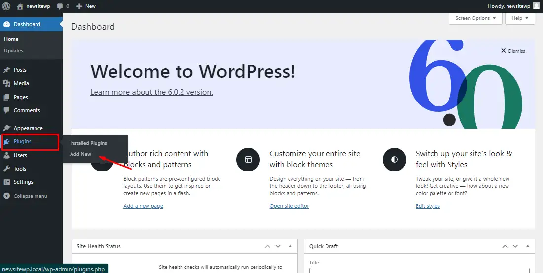 WordPress's homepage WordPress's homepage