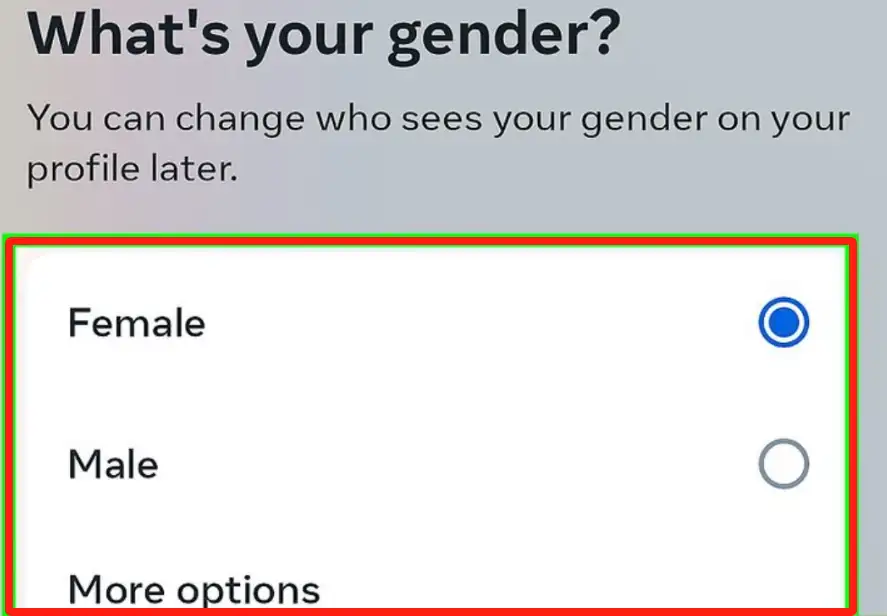 Select your gender