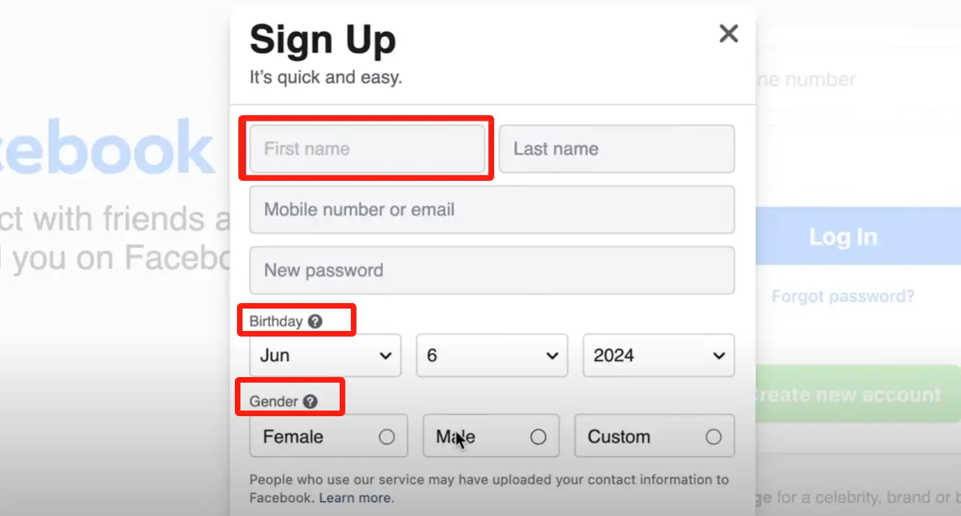 click "Sign up"