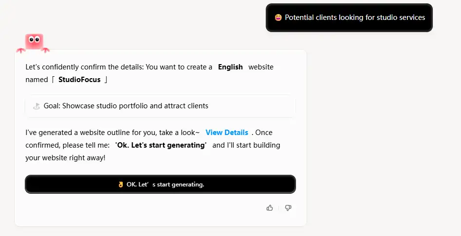 users can preview the details of the website