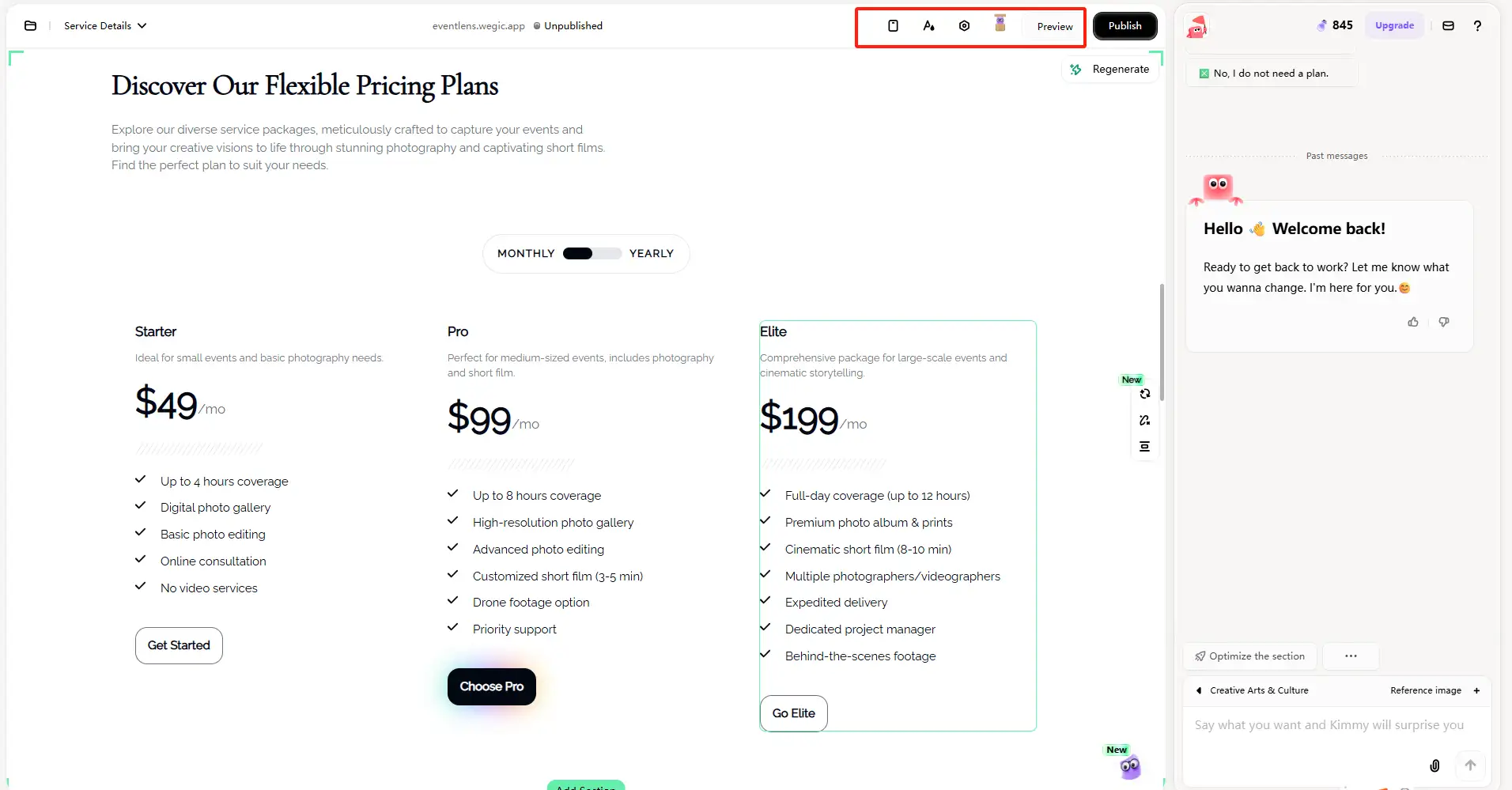 users can preview the website effect users can preview the website effect