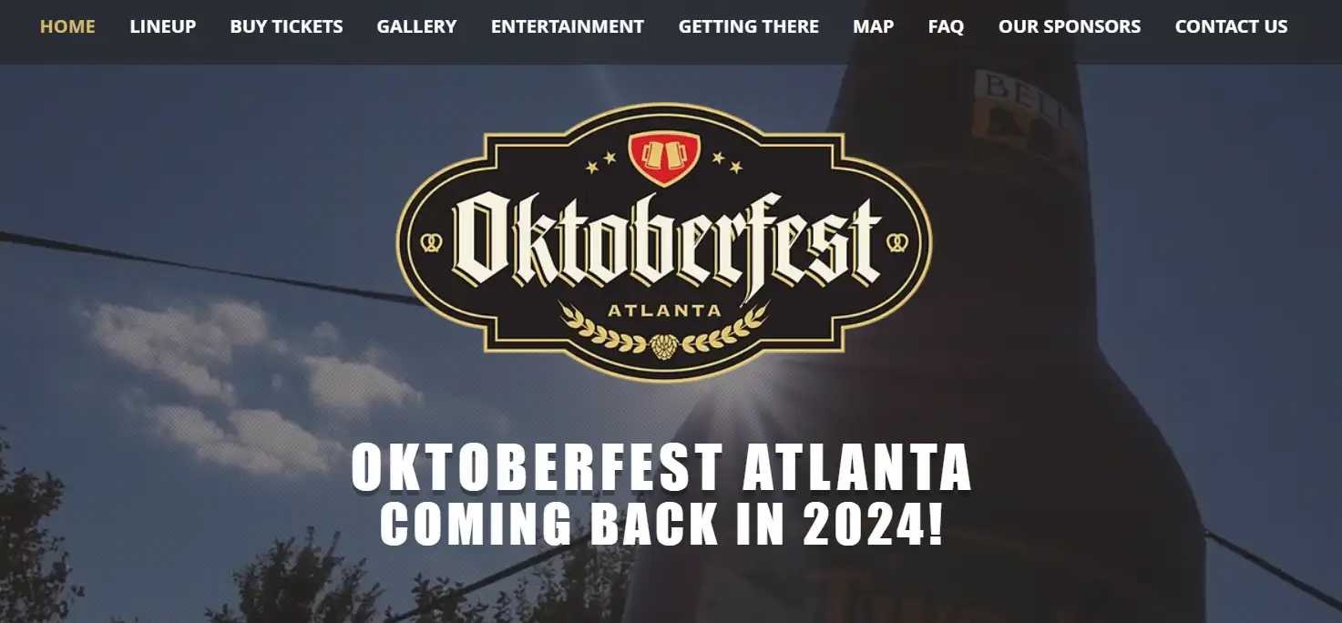 the webpage of oktoberfest atlanta