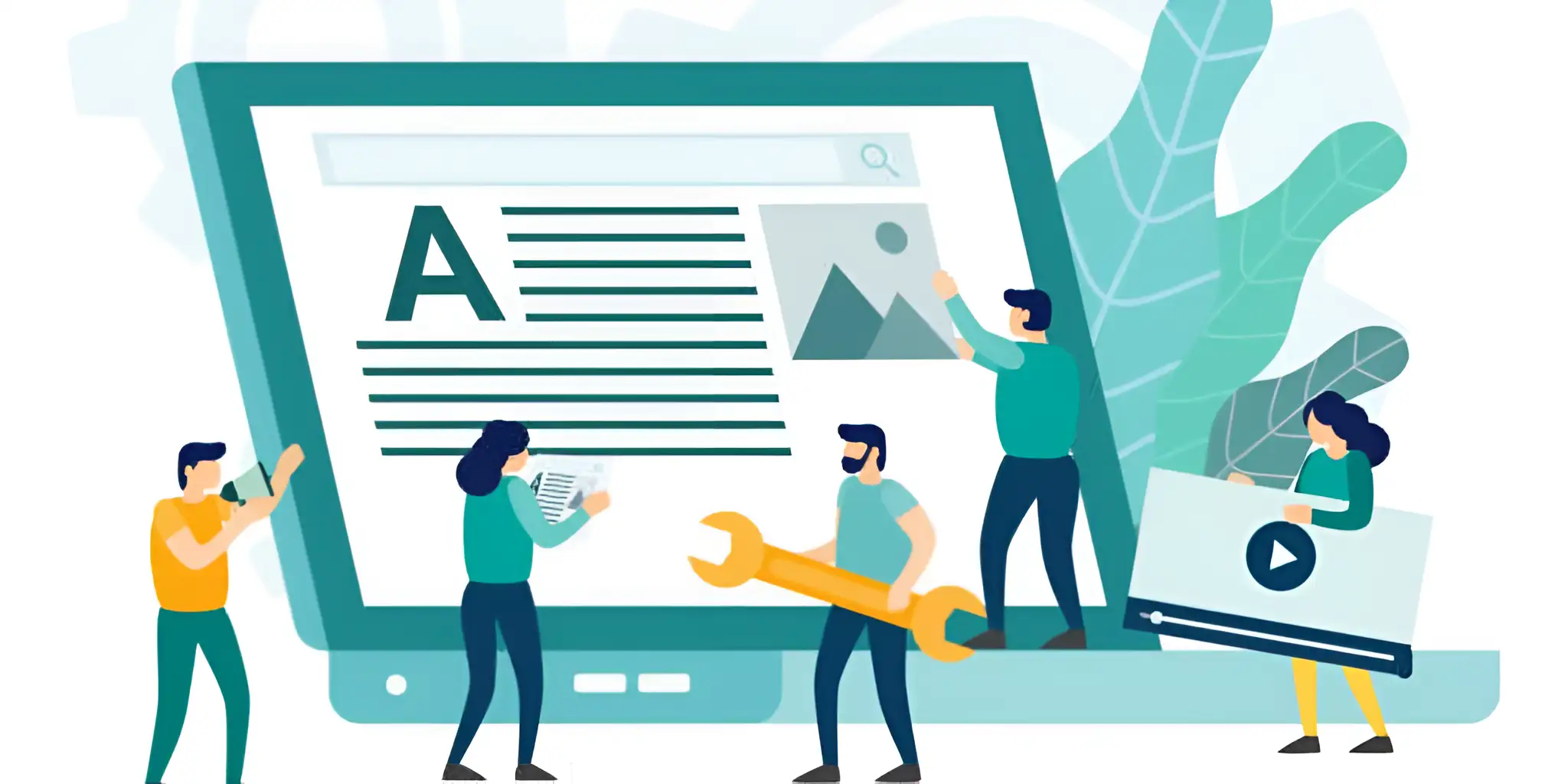 people are working together to create a business website