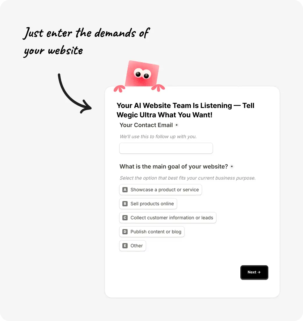 share your website needs to wegic share your website needs to wegic