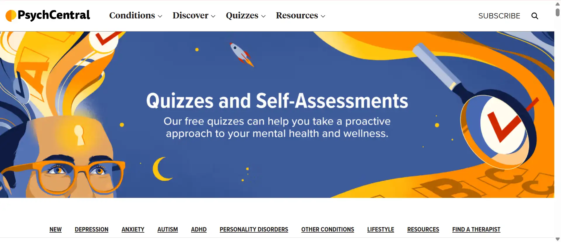 Psych Central Quizzes's homepage Psych Central Quizzes's homepage