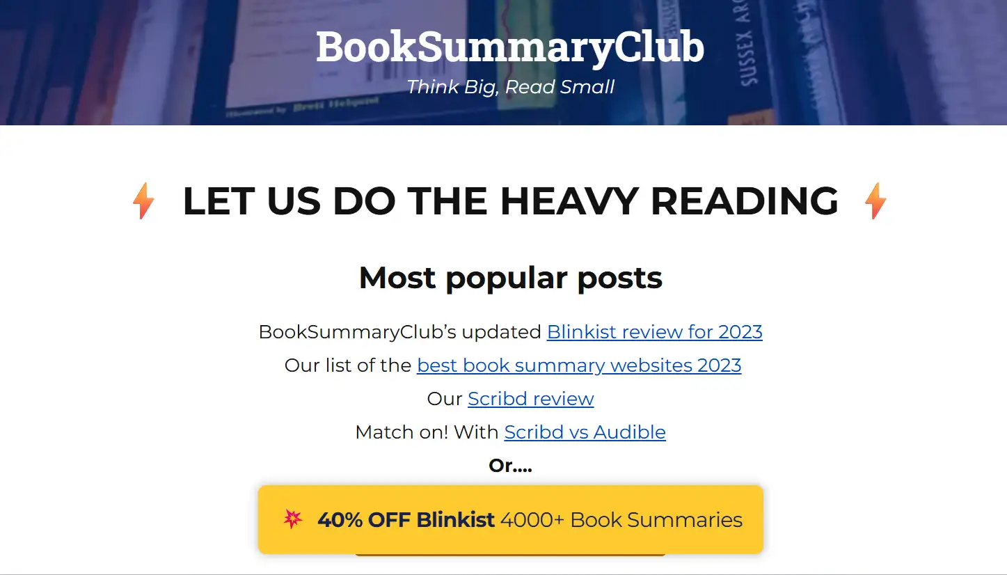 Book Summary Club's homepage Book Summary Club's homepage