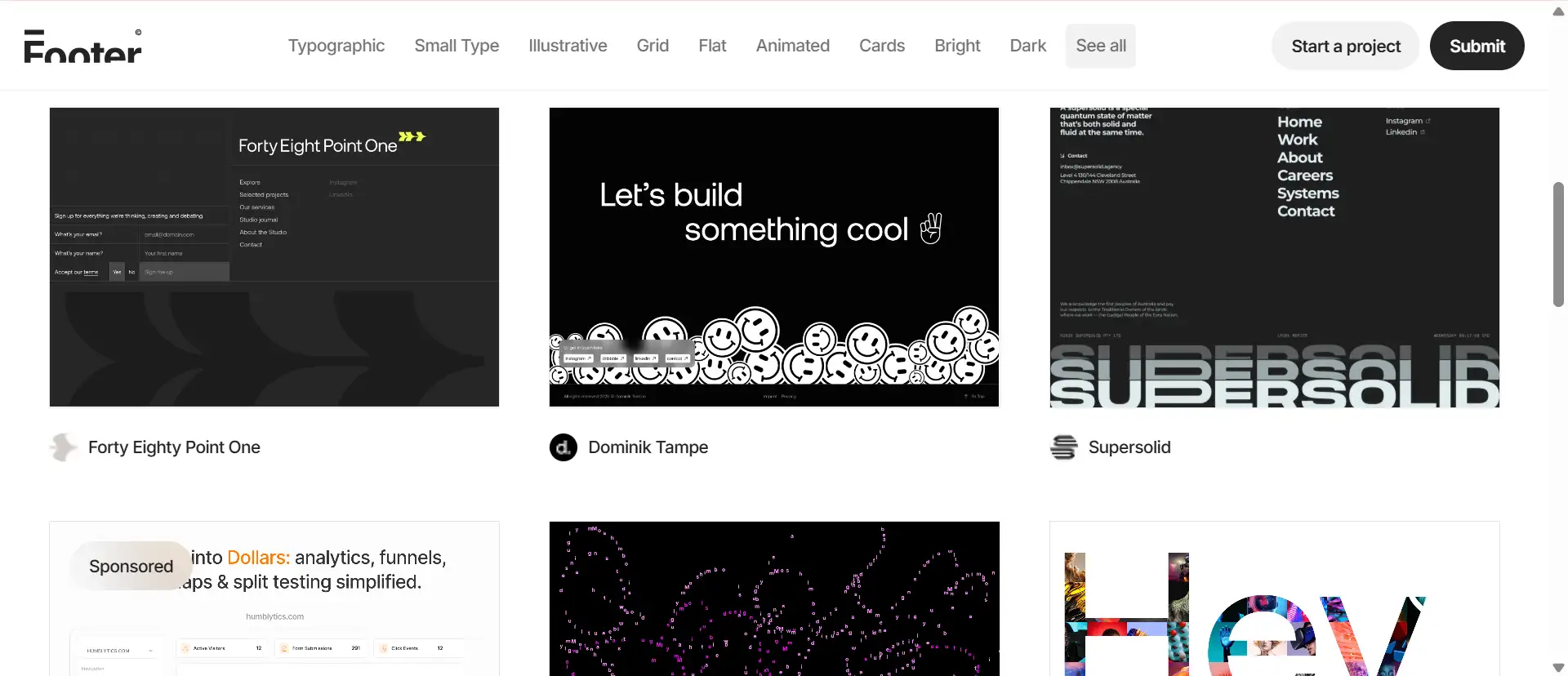 Footer's homepage Footer's homepage