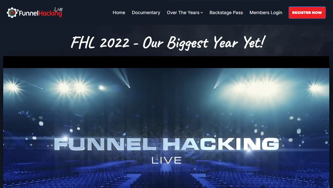 Funnel Hacking Live Virtual Event Page's homepage Funnel Hacking Live Virtual Event Page's homepage