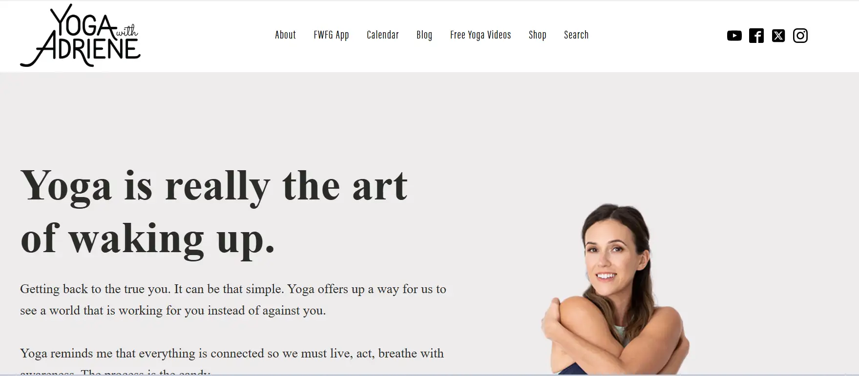 Yoga With Adriene's homepage Yoga With Adriene's homepage