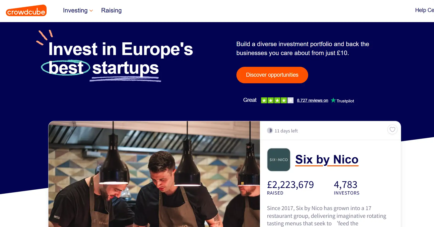 Crowdcube's homepage Crowdcube's homepage