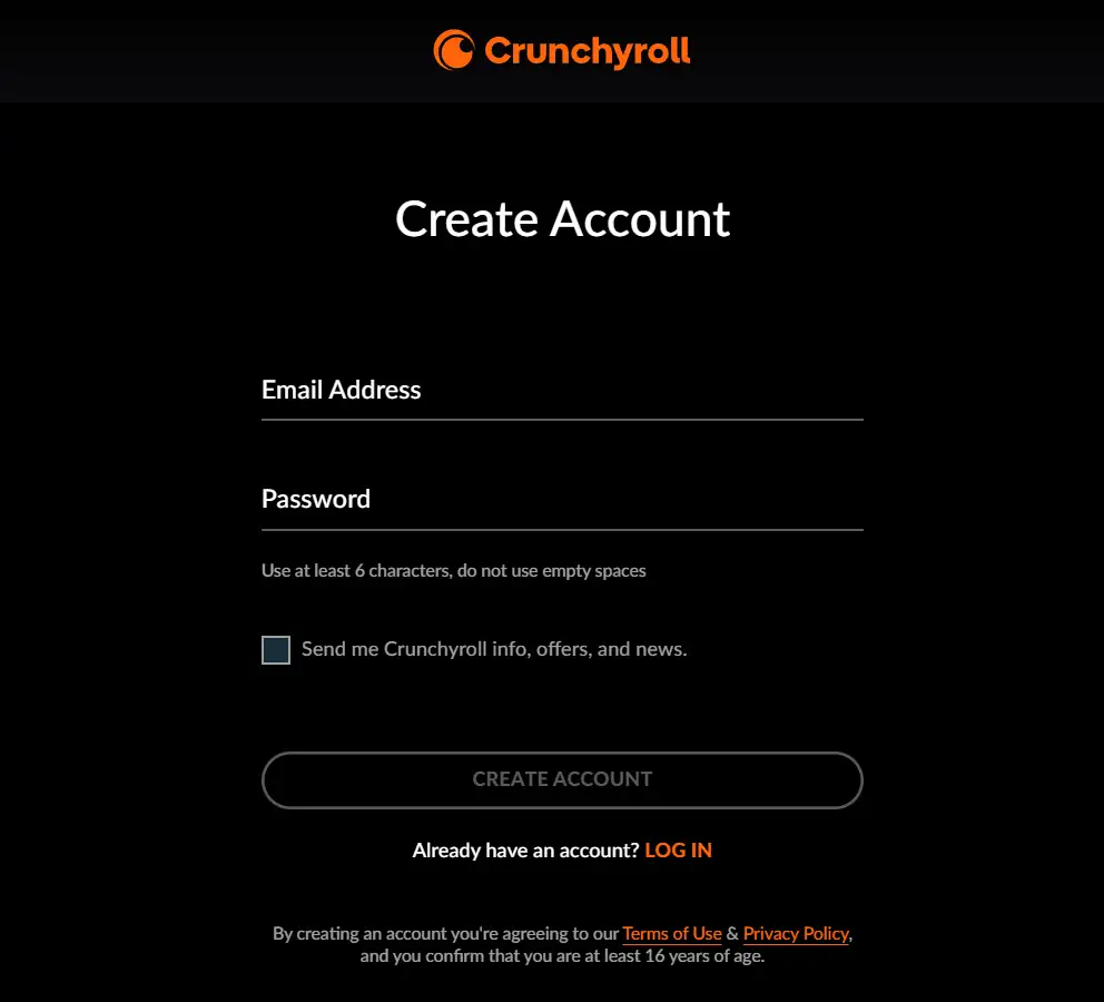 Create a Crunchyroll account Create a Crunchyroll account