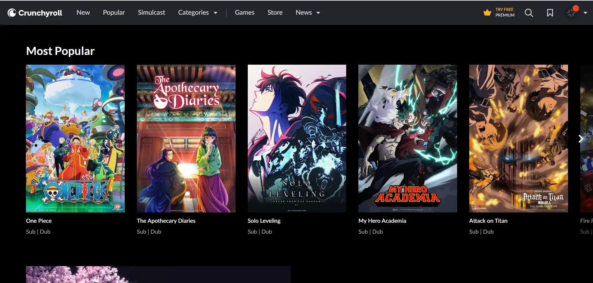 The Most Popular on Crunchyroll