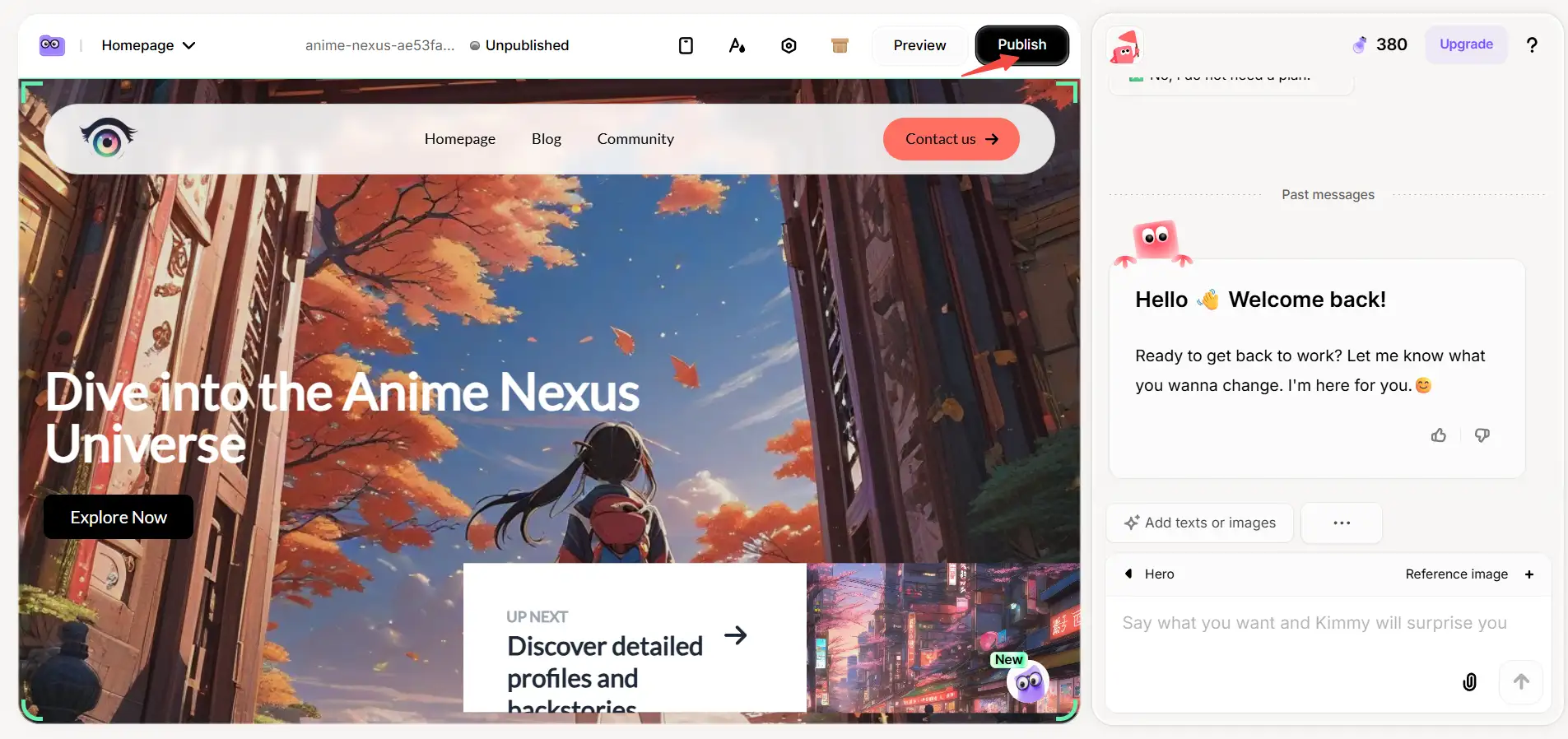 Publish the website Publish the website