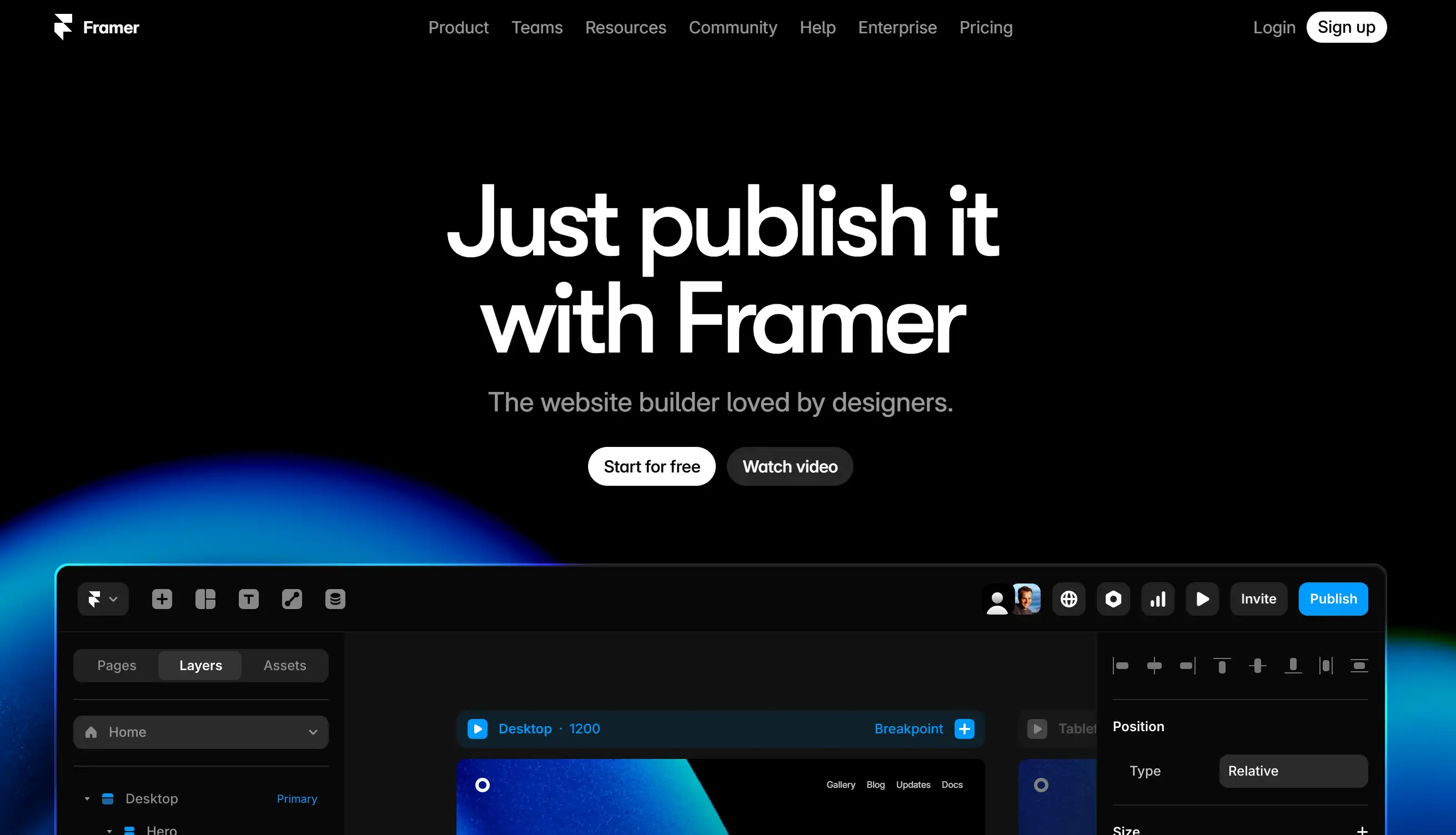 Homepage of Framer Homepage of Framer